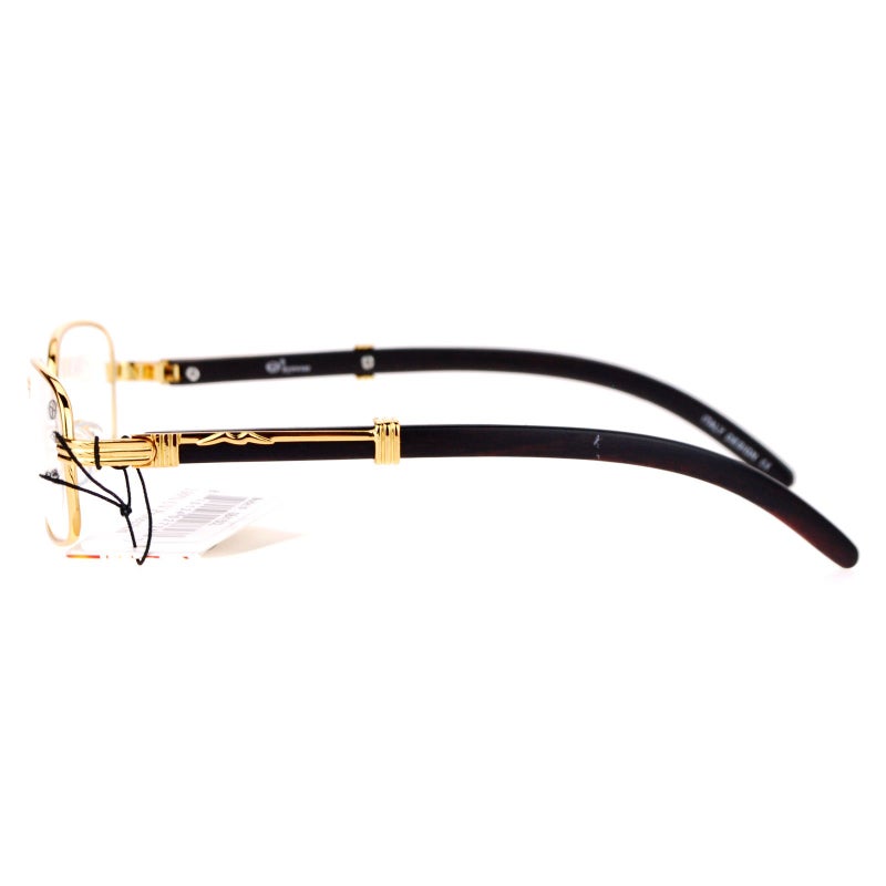 SA106 Art Nouveau Vintage Style Rectangular Metal Frame Eye Glasses Gold - Image 3